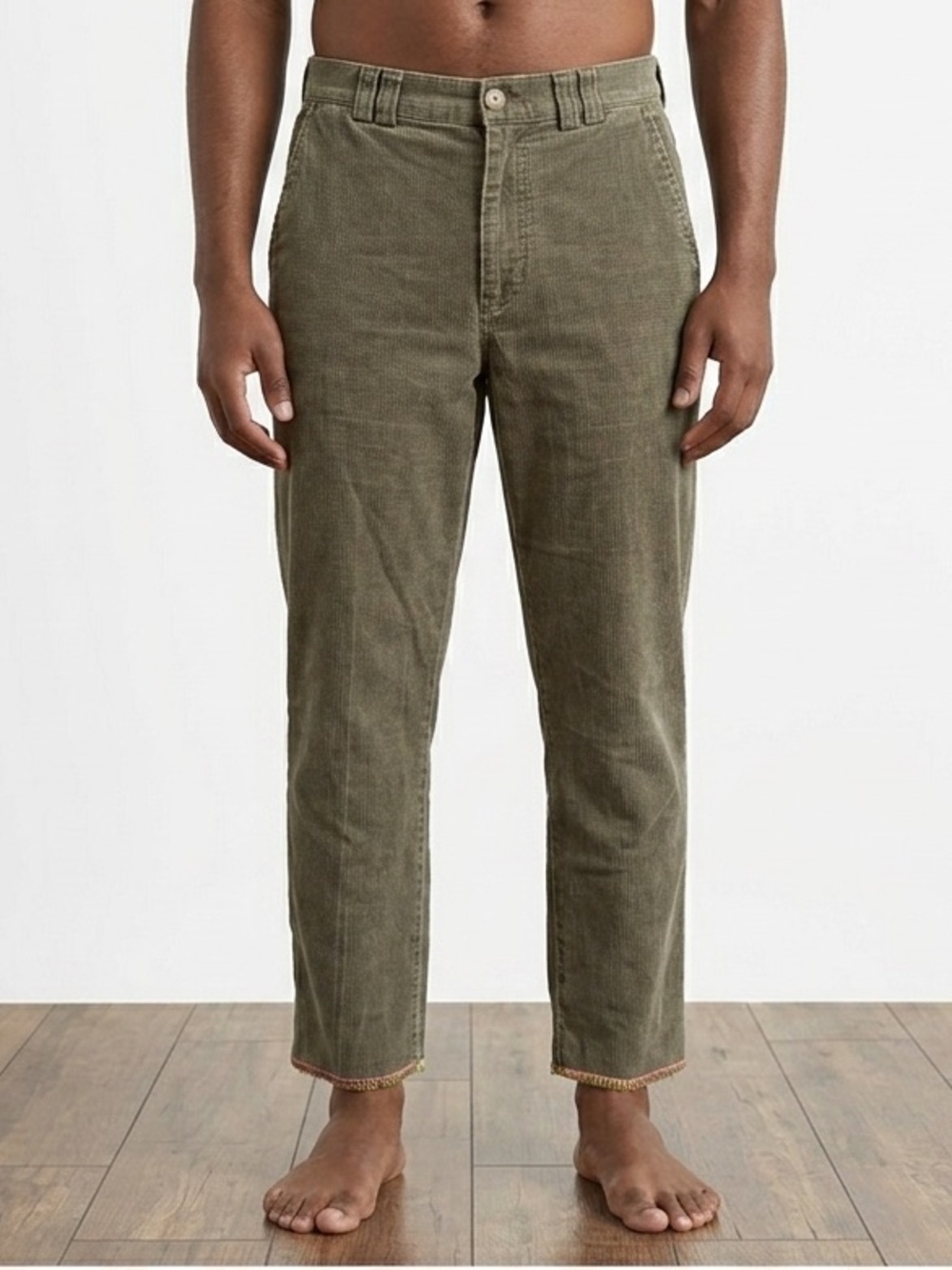 The Territory Ahead 100% Cotton Soft Corduroy‎ Pants Colorful Zigzag Hem